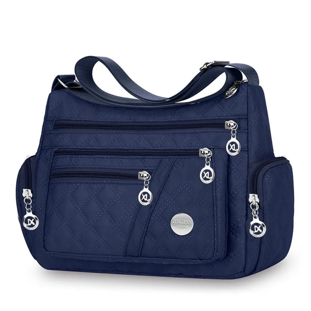 Sac Bandoulière Femme Pomelo Best – Nylon Matelassé Imperméable, Multi-Poches, Bretelle Réglable, 3 Coloris