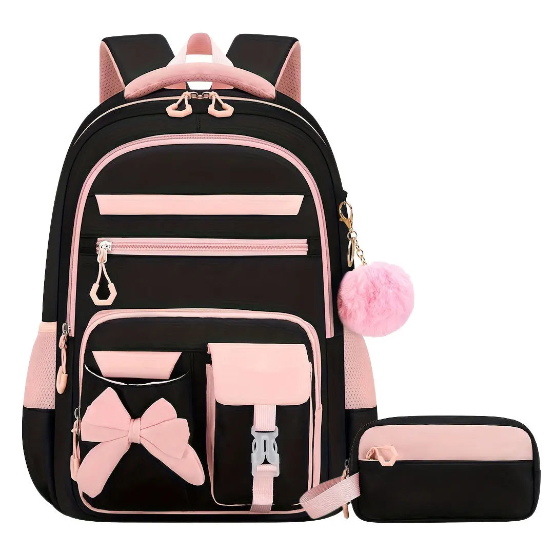 Cute Student Backpack 3pcs/set Primary Schoolbag Rabbits and Quicksand Kawaii Student Backpack Teenage Girls Handbag Rucksack
