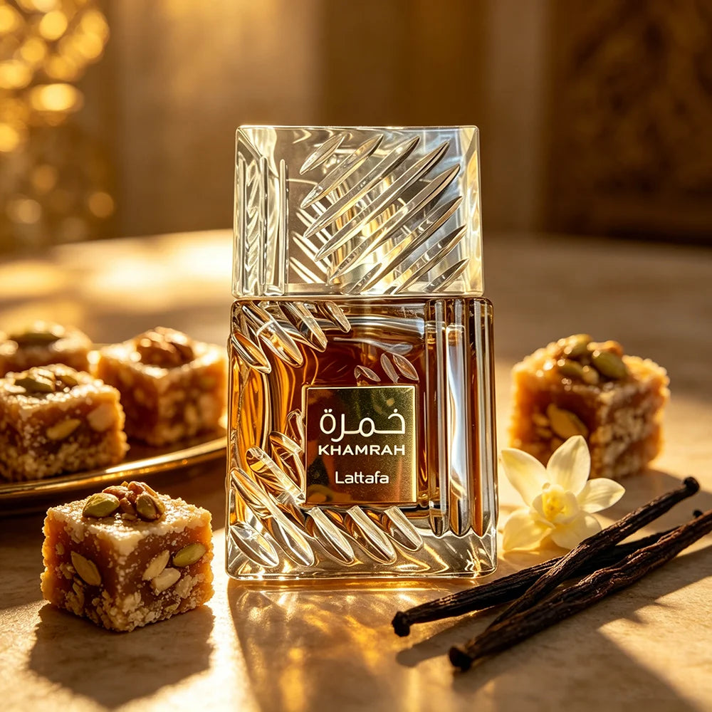 Lattafa Khamrah 100ml Eau De Parfum - Rich Sweet Oriental Scent with Vanilla, Cinnamon & Tonka, Perfect for Daily & Evening Wear, Long Lasting Unisex Fragrance