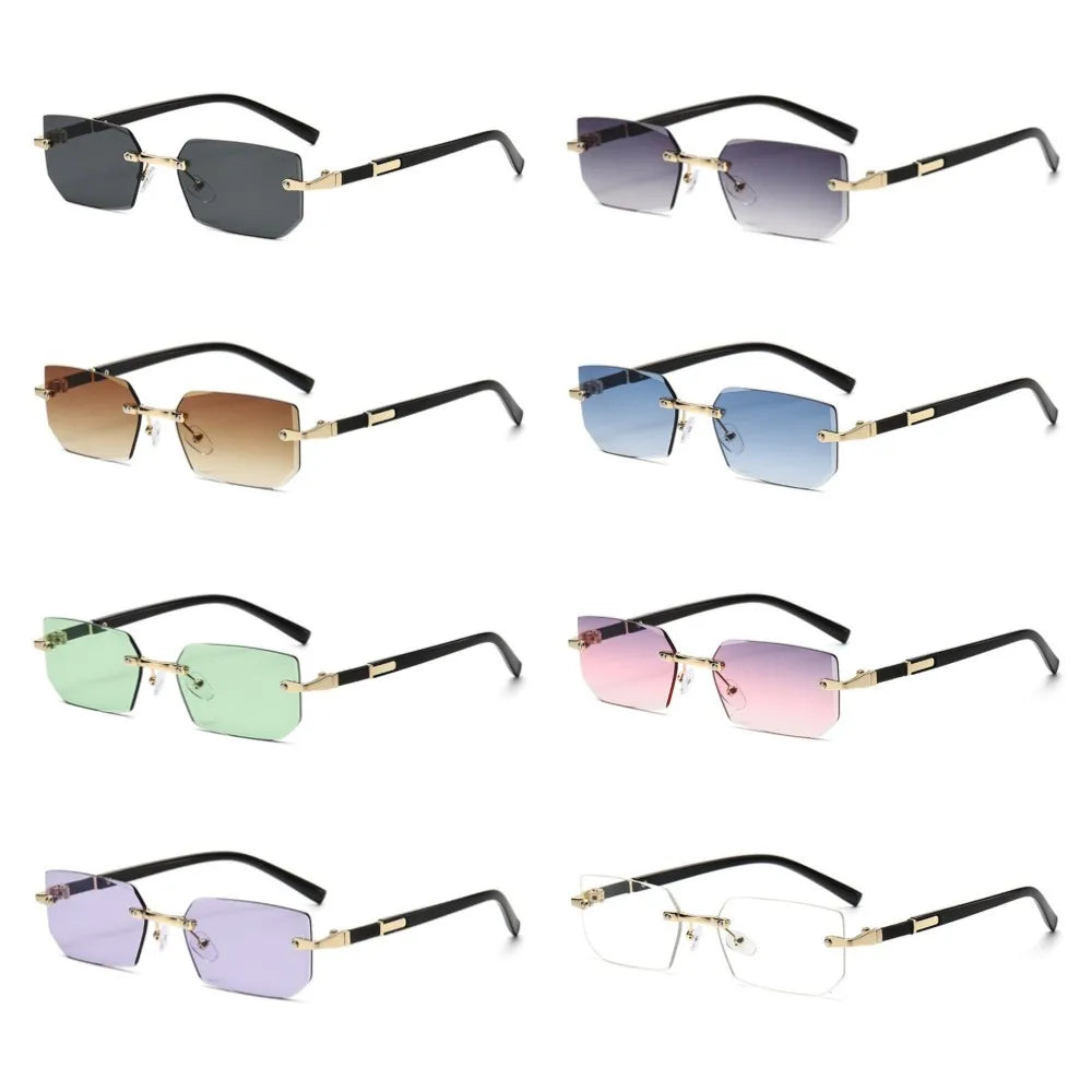 Lunettes de Soleil Sans Monture Rectangulaires Y2K – Unisexe
