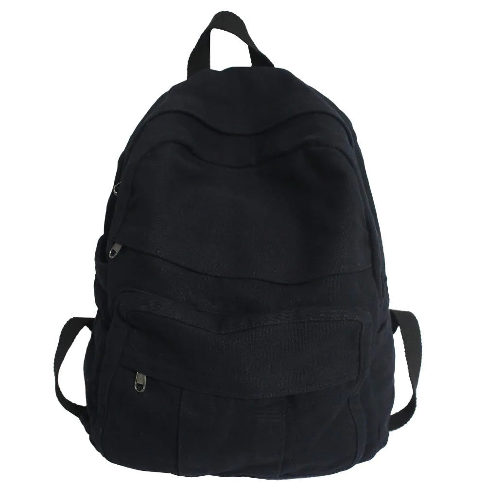 Sac à Dos Femme Canvas Vintage Kawaii – 32x13x34 cm | Laptop | École & Voyage | Noir Vert Violet Kaki