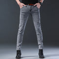 Jean Slim Homme Gris Style Coréen Haute Élasticité | Tailles 28-36 Toutes Saisons