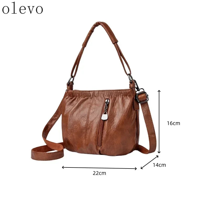Sac Seau Bandoulière Style Rétro Grande Capacité – Cuir PU, 3 Coloris