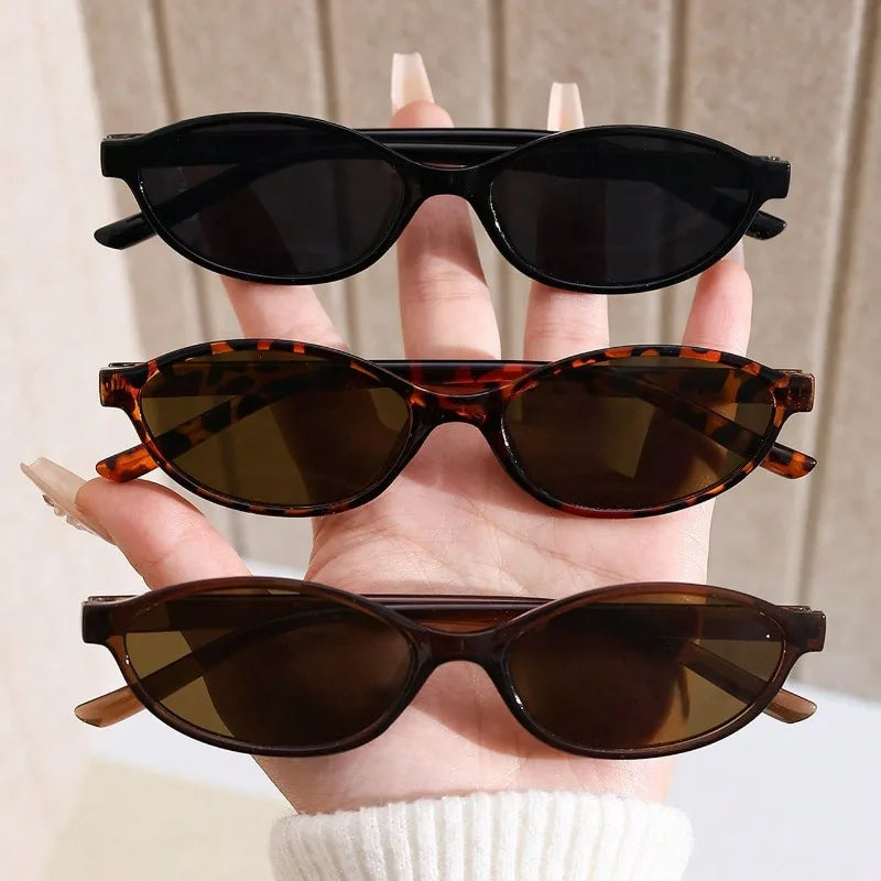 Lot de 3 Lunettes de Soleil Ovales Rétro – Style Européen & Américain, UV400, Femme