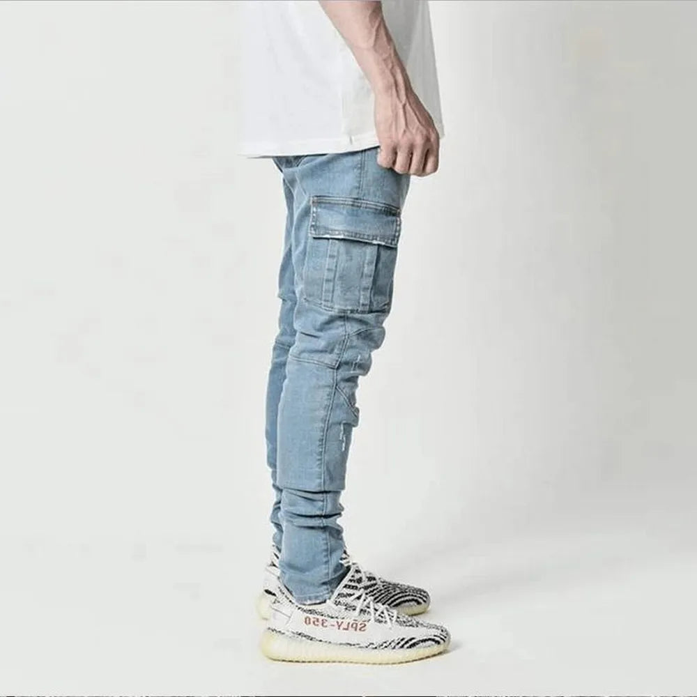Jean Cargo Slim Homme Streetwear Multi-Poches 2 Coloris | Tailles S-XXXL