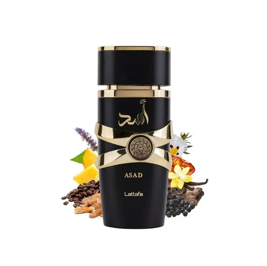 Lattafa Asad Black – Eau de Parfum 100 ml | Fragrance Florale Sans Alcool Unisexe