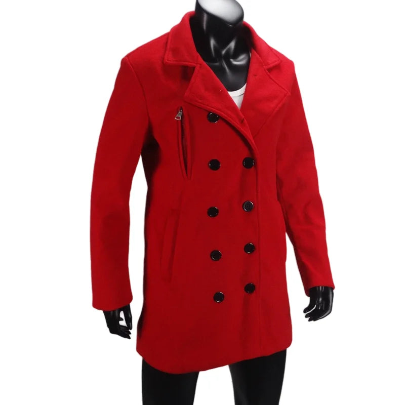 RVHSWDS – Trench-Coat Long Femme Double Boutonnage Doué de Doublure, Col Revers, Style Streetwear Hiver
