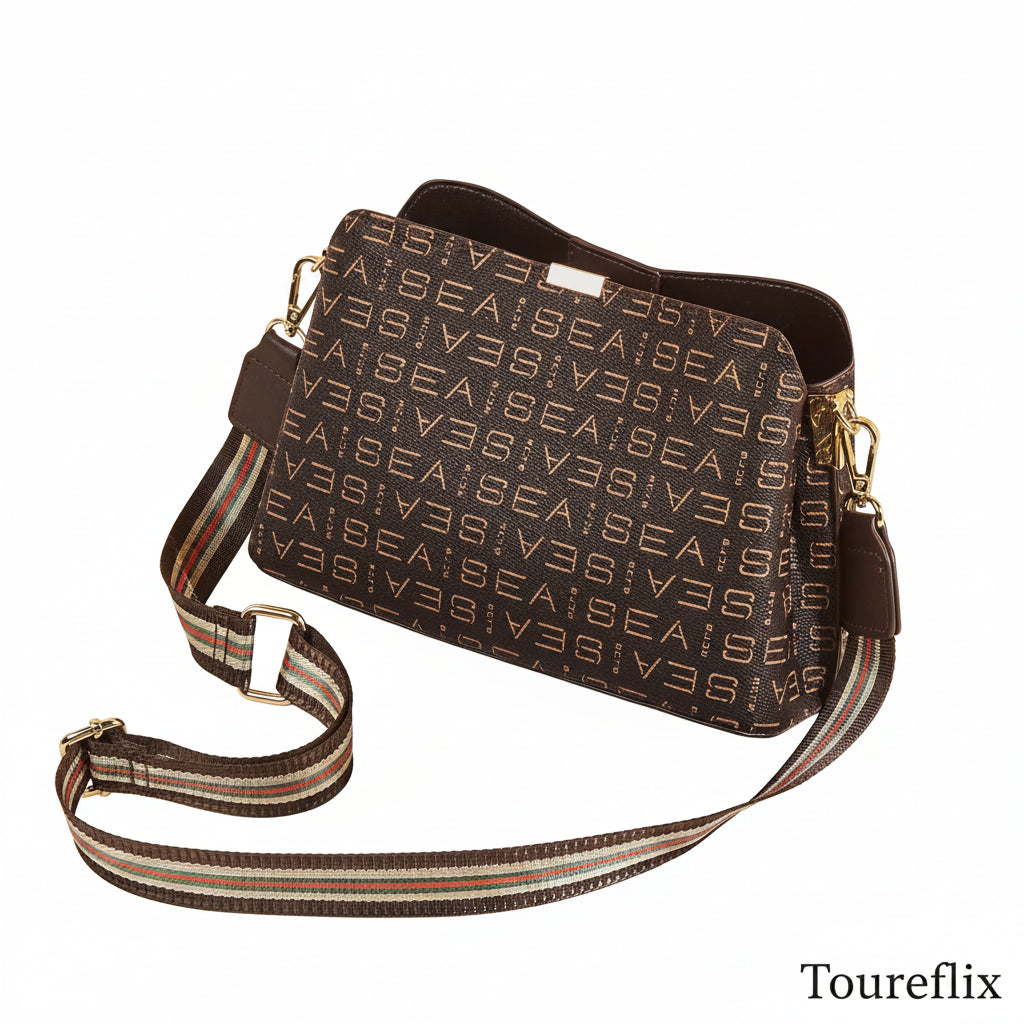 FOXER Women's Shoulder Bag PVC Leather Casual Tote Bag Large Capacity Retro Female Bucket Bag Office Work Crossbody Bag Purse