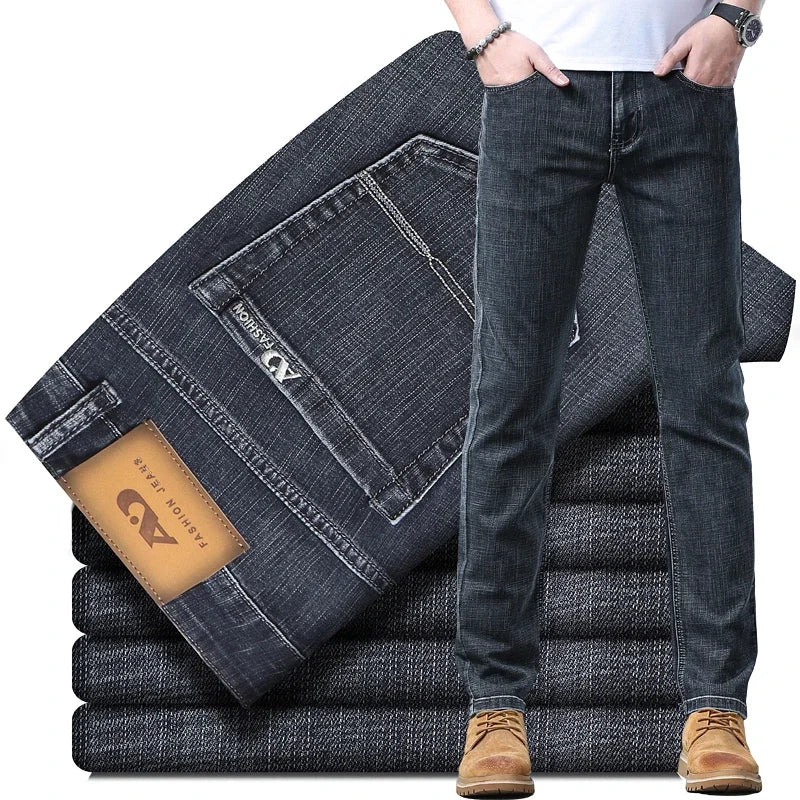 Jean Droit Homme Business Casual – Coupe Confort Élastique Toutes Saisons | 2026
