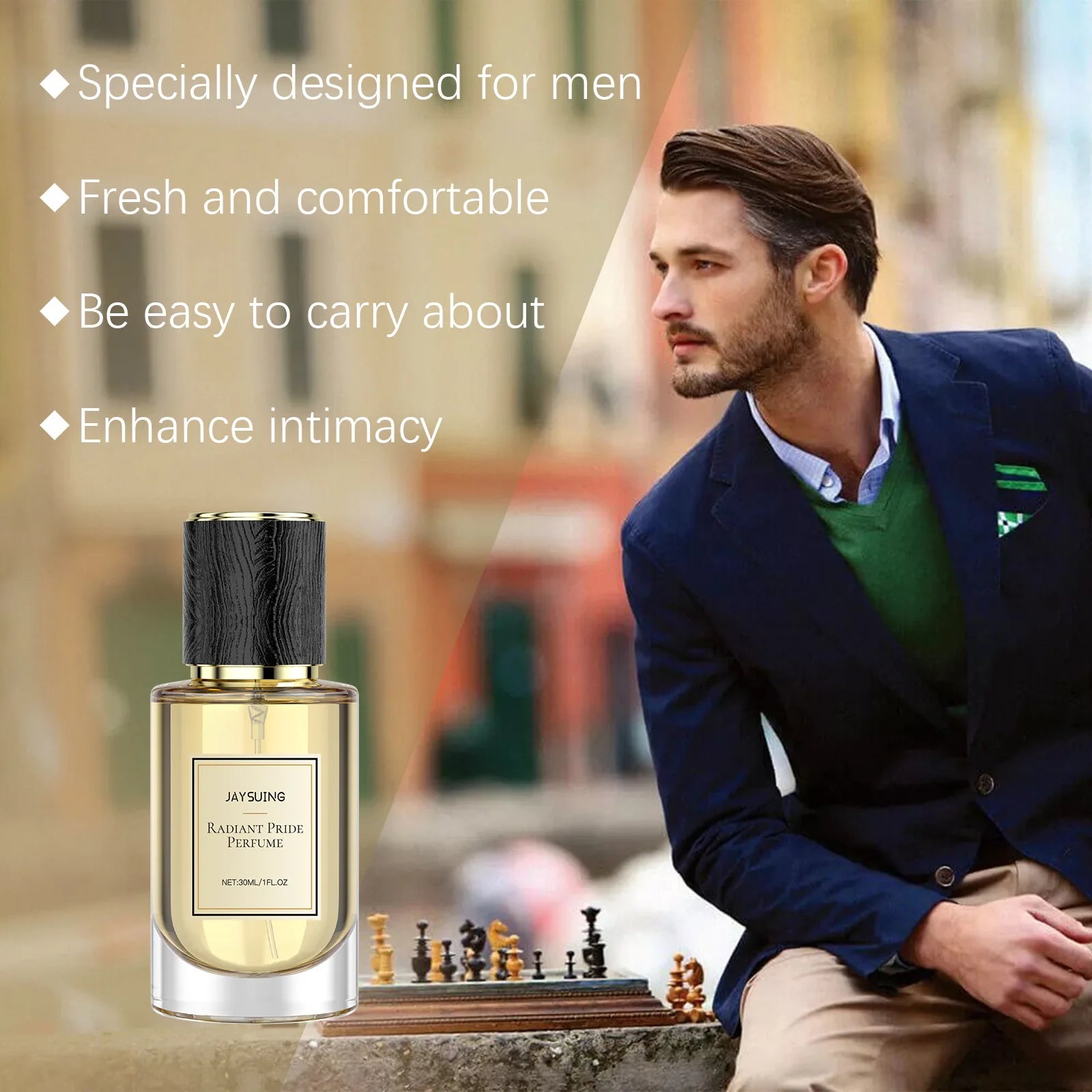 Jaysuing Parfum Phéromone Homme – Cologne Boisé Séducteur Longue Durée (30/60/90ml)