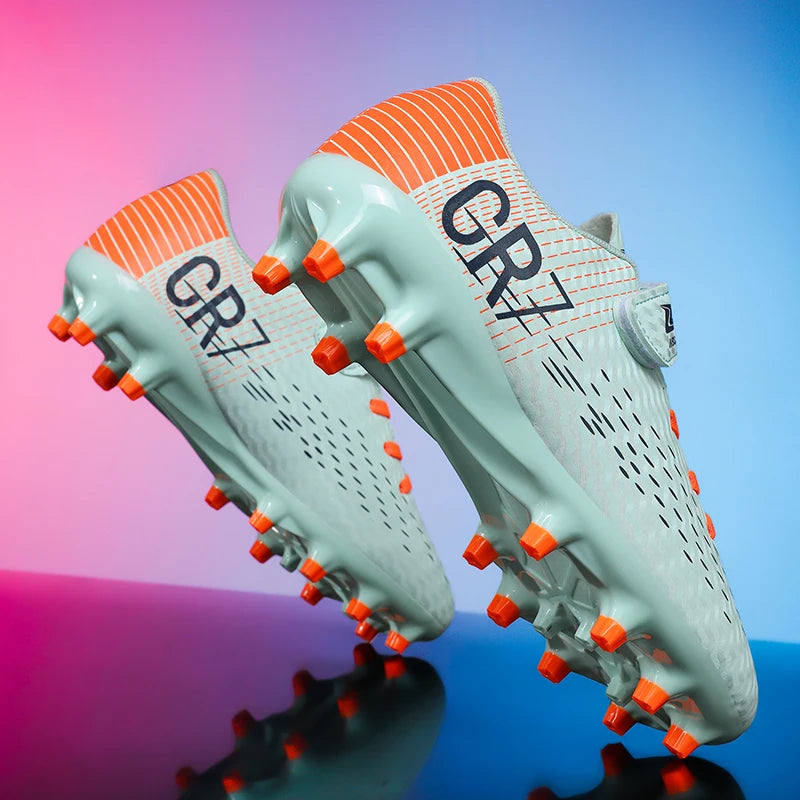 Chaussures de Football Enfant – Crampons Respirants avec Fermeture Scratch, Tailles 31-39
