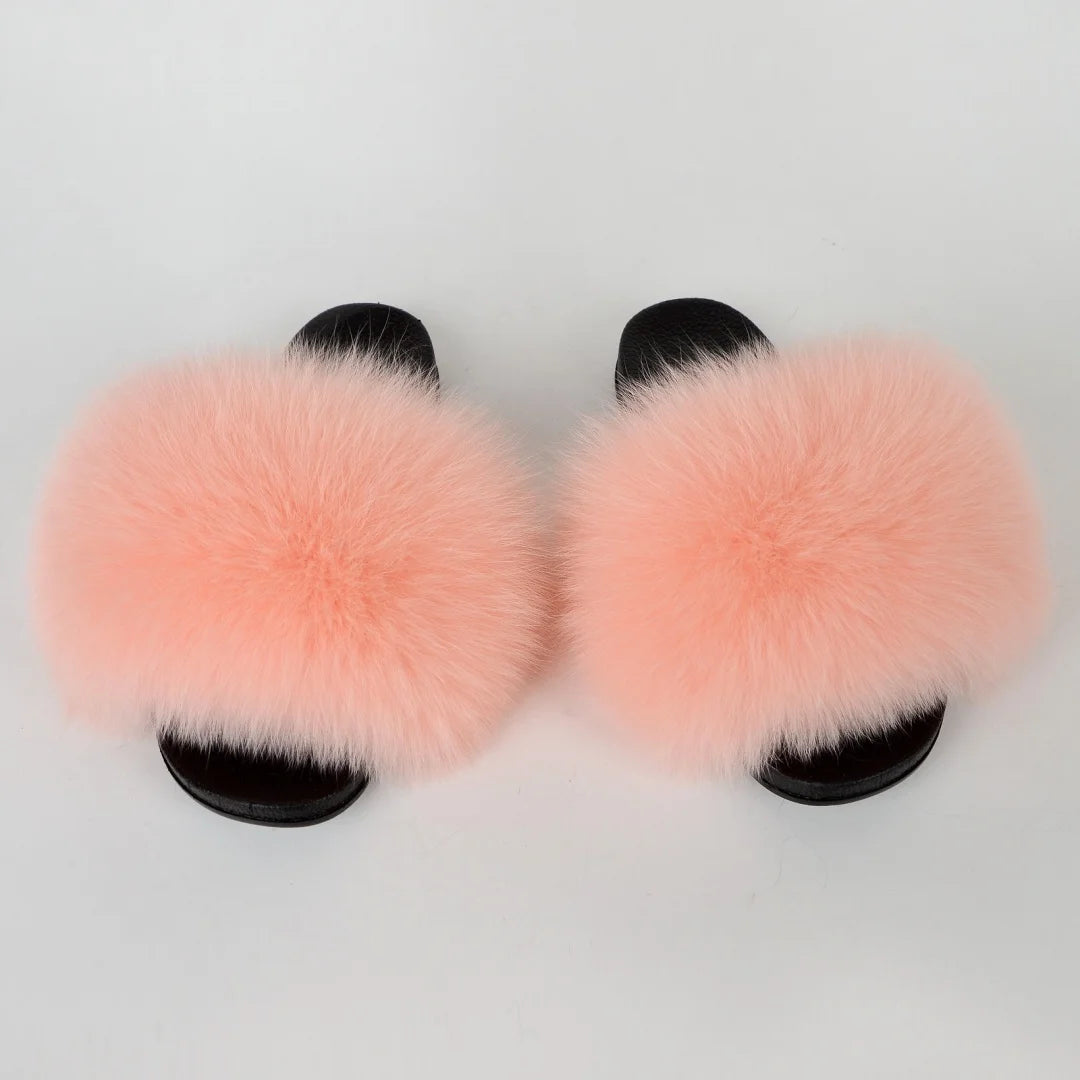 Chaussons Fourrure Femme – Mules Moelleuses Antidérapantes Style Y2K