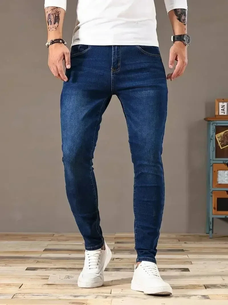 Men's Skinny Slim Jeans 3 Colors Street Style Hip-Hop Stretch Sizes 28-38