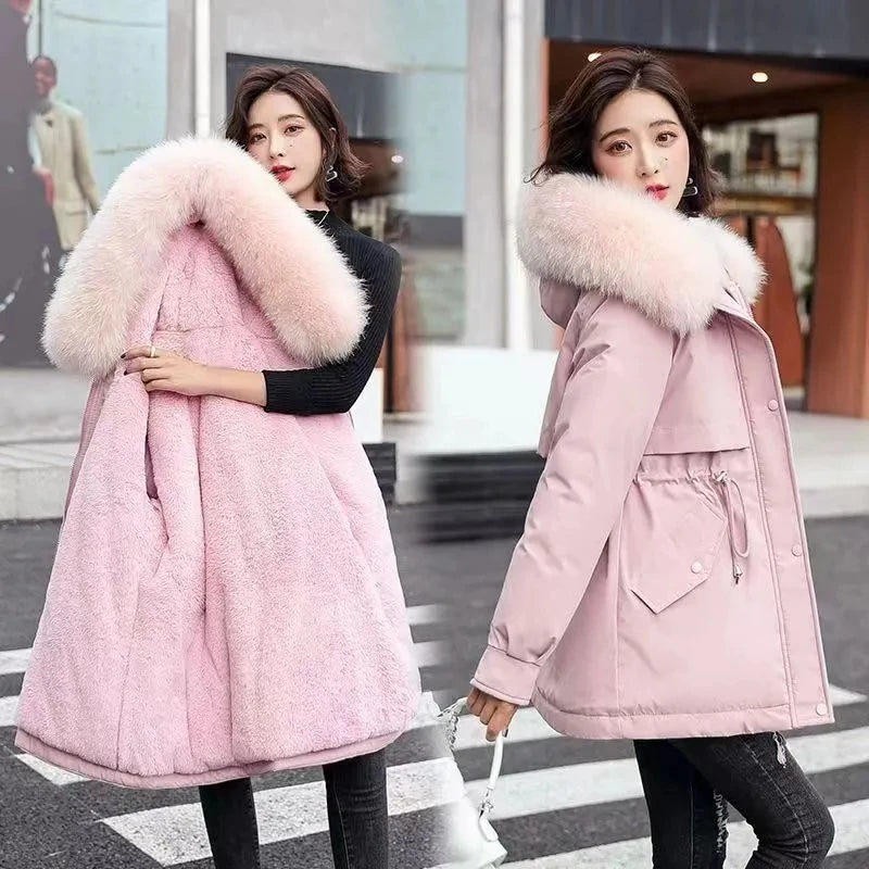 Parka Femme Hiver 2026 – Manteau Matelassé à Capuche Col Fourrure | Chaud & Tendance