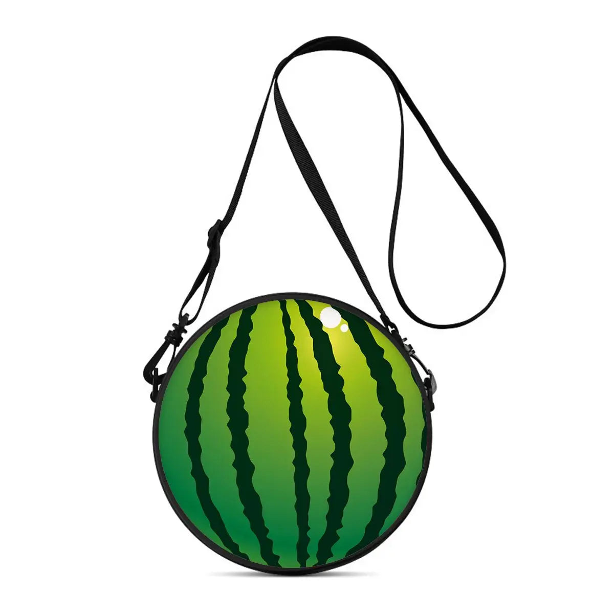 Watermelon Cherry Round Shoulder Bag Fruit Messenger Bag Daily Adjustable Strap Crossbody Bag for Woman Best Gifts 2D Flat