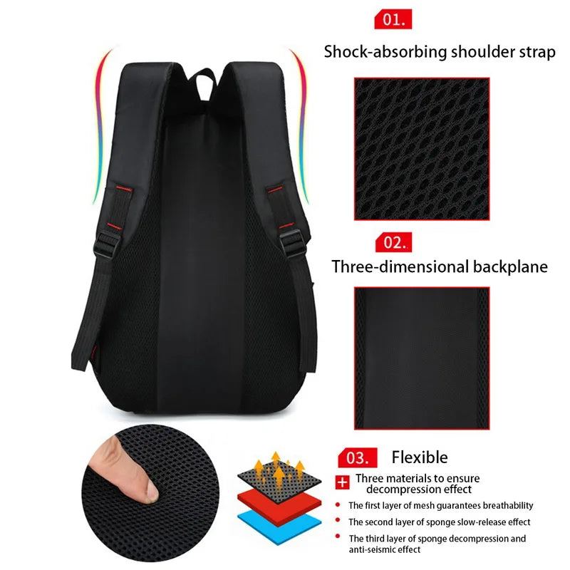 Sac à Dos Étudiant Grande Capacité – Nylon Casual Couleur Unie | Multifonction | Unisexe