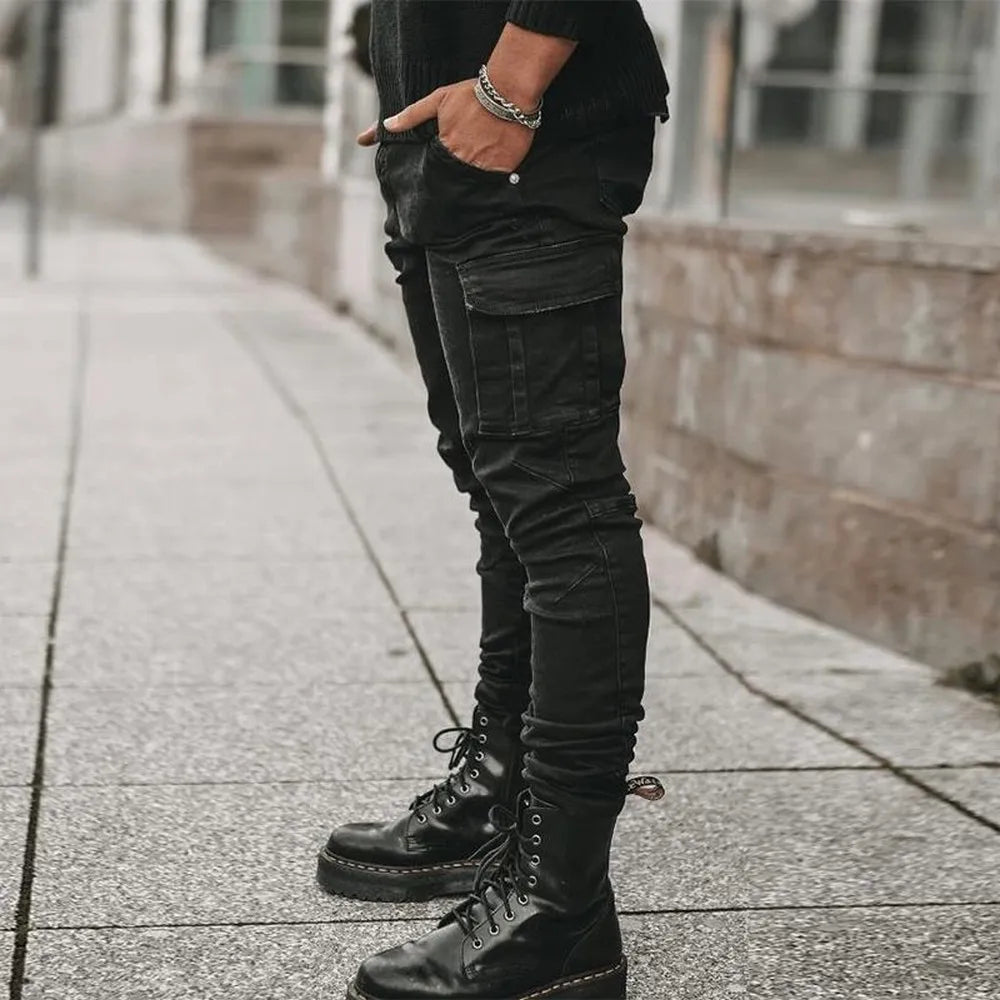 Jean Cargo Slim Homme Streetwear Multi-Poches 2 Coloris | Tailles S-XXXL
