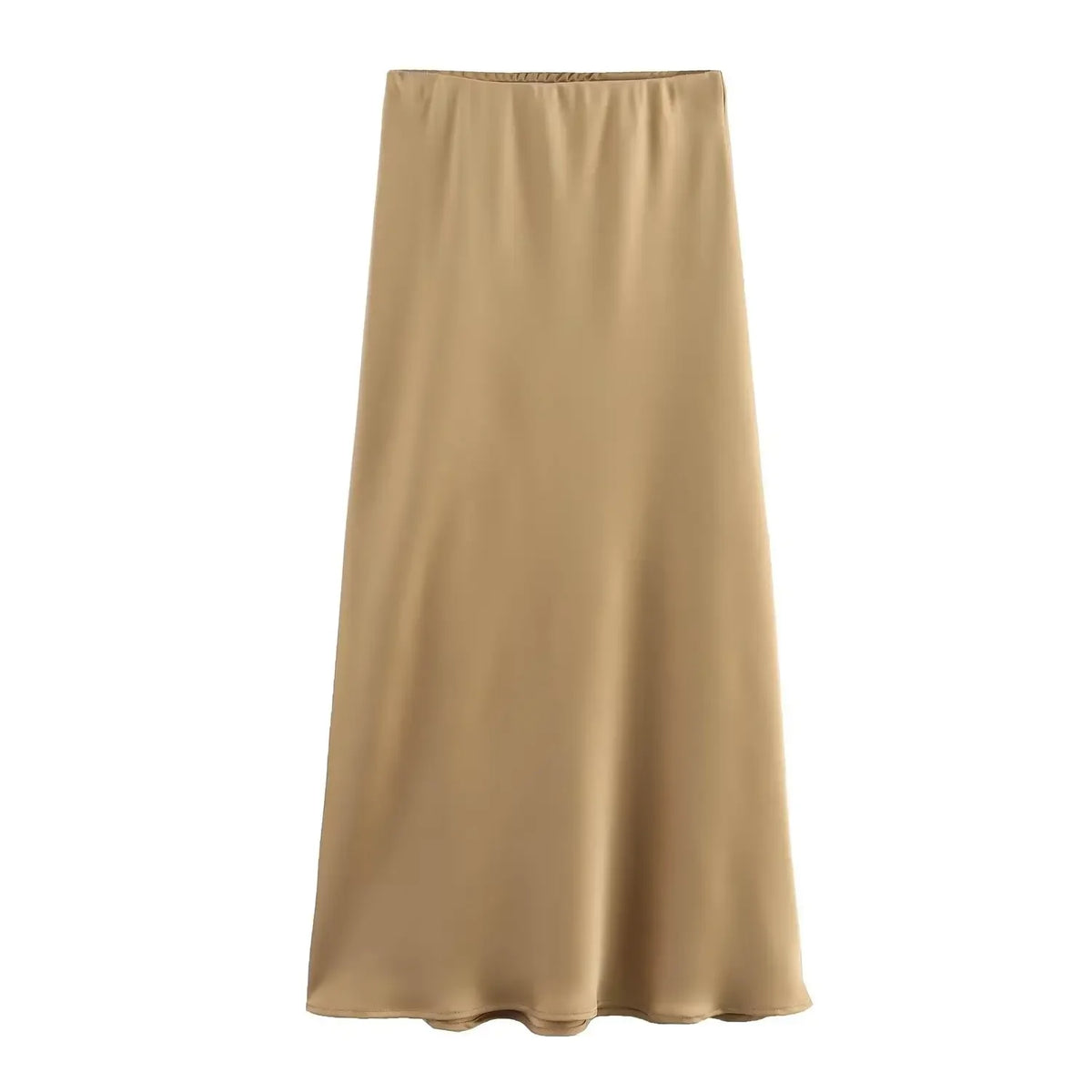 Willshela 2024 Schwarzer Satinrock Damen Hohe Taille Elegante Lange Röcke Für Frauen Mode Sommer Midirock Büro Damenröcke