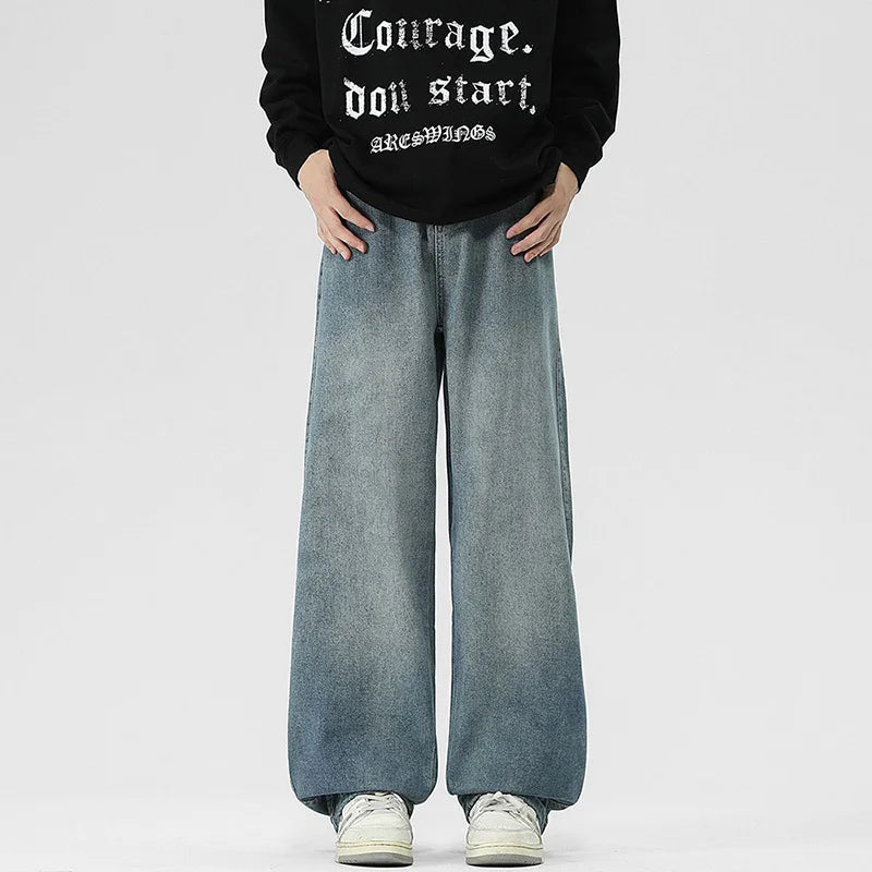Jean Wide Leg Loose Homme Style Coréen Denim Casual Multicolore | S-XXXL