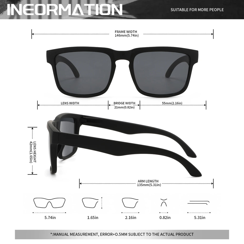 Lot de 2 Lunettes de Soleil Sport Carrées VEGUEROS – UV400 Mixte