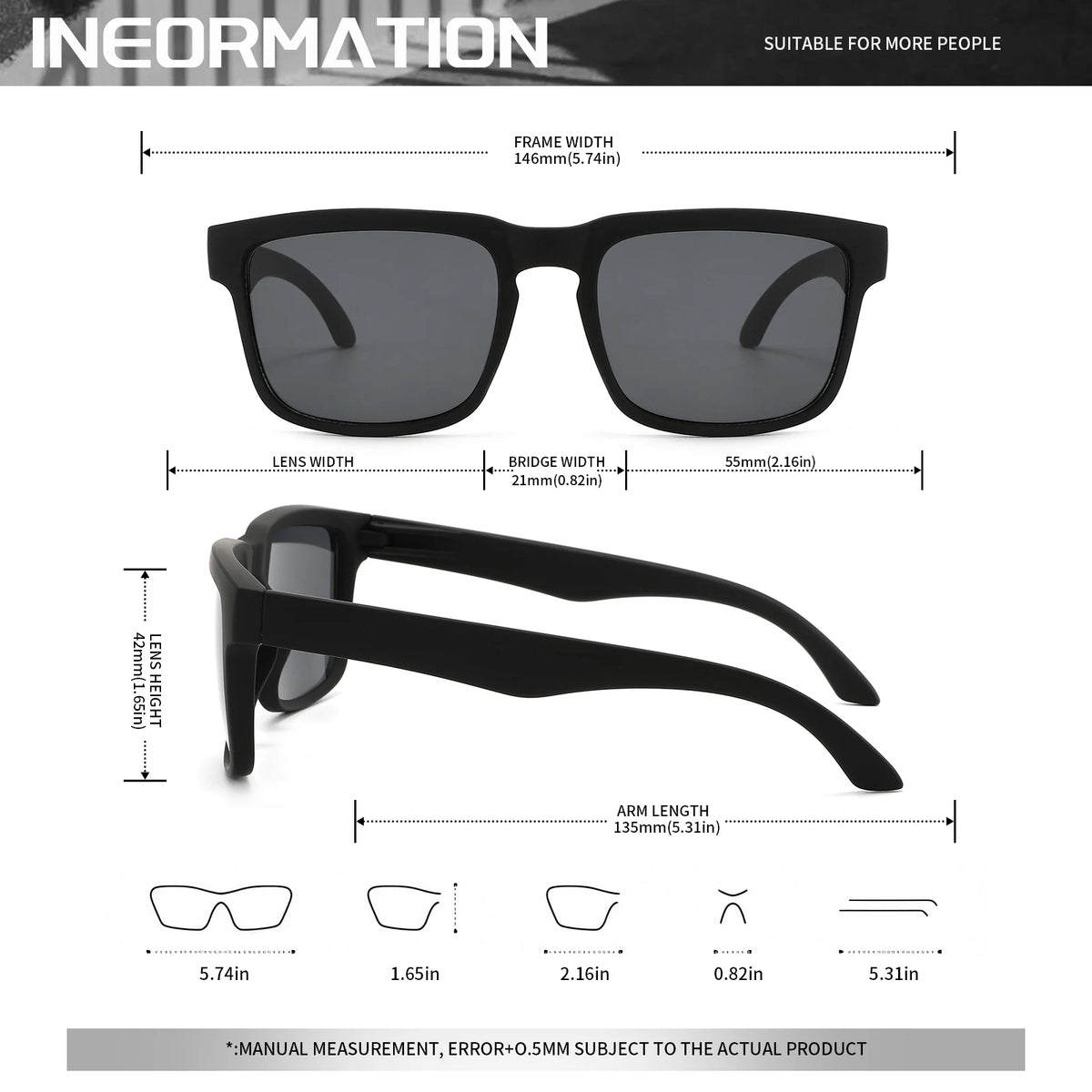 Lot de 2 Lunettes de Soleil Sport Carrées VEGUEROS – UV400 Mixte