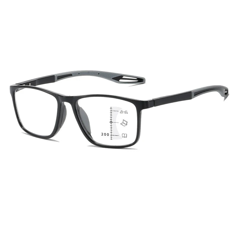 Lunettes de Lecture Progressives Multifocales Anti-Lumière Bleue – Mixte, Grande Monture Rectangulaire