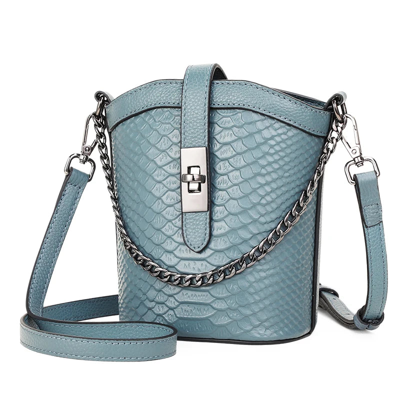 2023 New Genuine Leather Crossbody Bag Women's Small Bag Fashion Texture Crocodile Pattern Shoulder Bag Women's Handbag