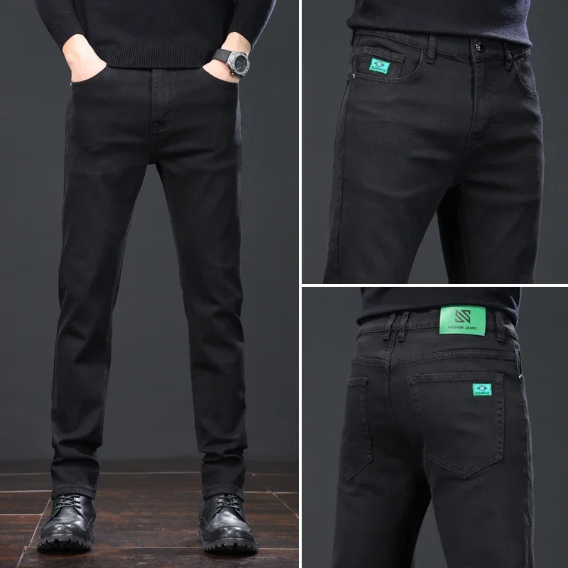 Jean Homme Slim Droit Stretch Printemps Automne – Coton Casual Business