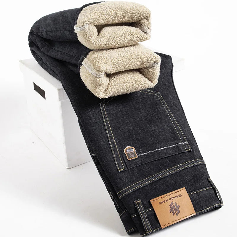 Jean Droit Homme Hiver Doublé Polaire Stretch 4 Coloris | Grande Taille 28-40