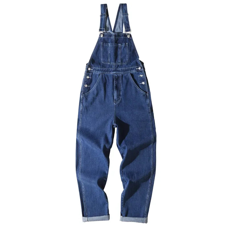 Salopette Jean Homme Large – Bretelles Larges Multi-Poches Style Casual | Tailles S-XXXL