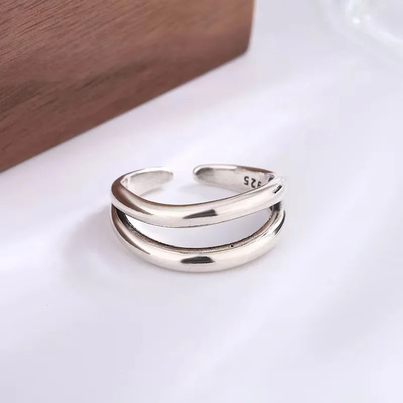 Bague Lotus en Argent Sterling 925 Femme – Texture Rétro & Ajustable | Cadeau Bijou