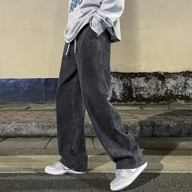 Jean Wide Leg Loose Homme Streetwear Coréen 5 Coloris Coton | S-XXXL
