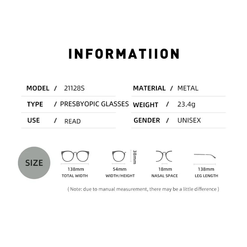 Lunettes de Lecture Carrées en Métal – Anti Lumière Bleue, Branches à Ressort, Mixte
