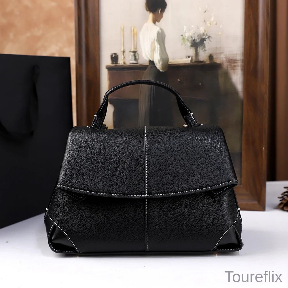 2026 New Retro Simple Handbag Versatile and Elegant Solid Color Shoulder Crossbody Bag Handbag Commuter