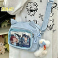 Japanese Pink Harajuku Cute Girls Y2K Transparent Cartoon Ita Bag Doll Versatile Crossbody Bag Casual Mobile Phone Сумка