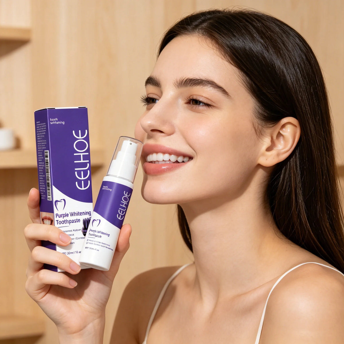 Purple Whitening Toothpaste Removes Plaque Stains Yellow Cleaning Oral Hygiene Color Corrector Tooth Bleaching Agents Toothpaste