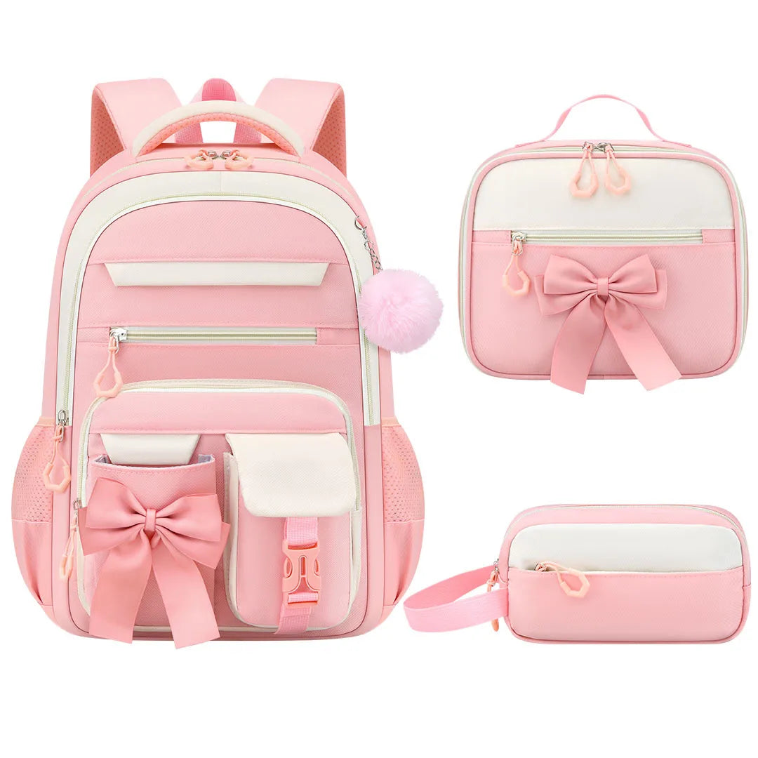 Cute Student Backpack 3pcs/set Primary Schoolbag Rabbits and Quicksand Kawaii Student Backpack Teenage Girls Handbag Rucksack