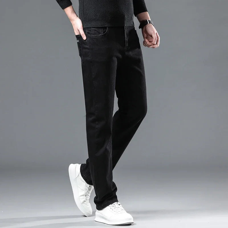 Jean Droit Homme Hiver Doublé Velours 3 Coloris Stretch Grande Taille 28-40