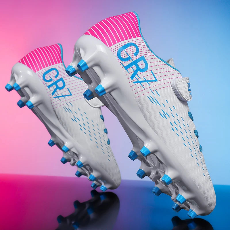Chaussures de Football Enfant – Crampons Respirants avec Fermeture Scratch, Tailles 31-39