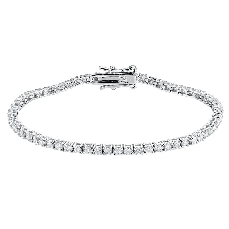 Bracelet Tennis Femme en Argent 925 – Moissanite D VVS1 Certifié GRA, Bijou Fin Élégant