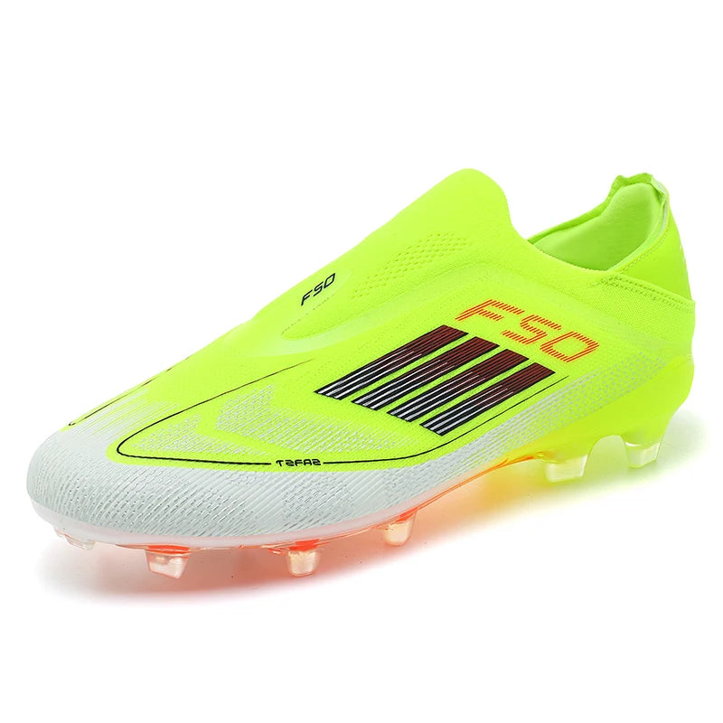 Men's Football Boots Without-lace Youth FG/TF Field Training Studded Fast Soccer Cleats Professional Non Slip Football Shoes