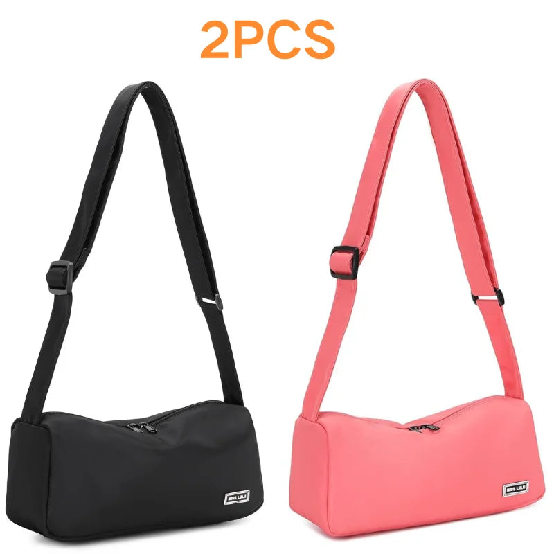 Miss Lulu | Set of 2 | Light Crescent Crossbody bag | Adjustable Strap | Hobo shoulder bag (30cm)