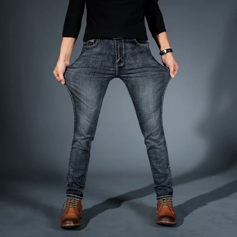 Men's Jean Straight 100% Cotton – Casual Style Korean Garment Wash | Sizes 28-40