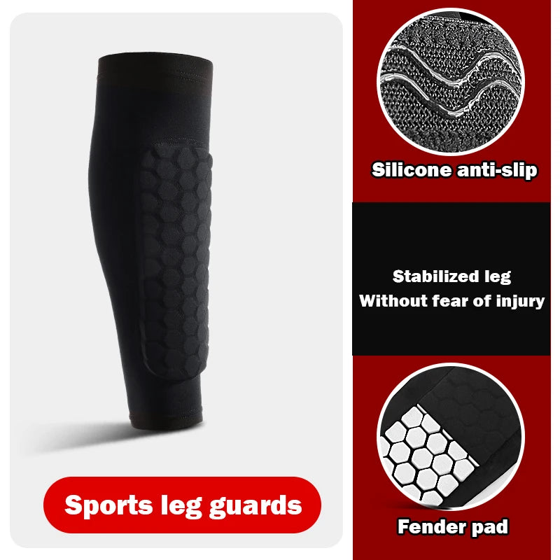 Manchon de Protection Tibia Football – Chaussette avec Mousse & Coussinets Nid d'Abeille