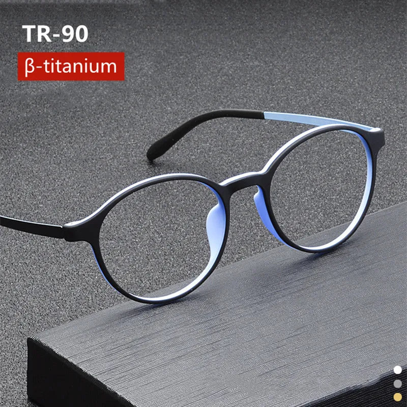 Lunettes de Lecture Rondes Ultralégers – Titane TR90, Anti-Lumière Bleue, Homme & Femme