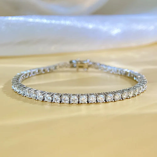 Bracelet de Tennis Argent 925 Moissanite D VVS1 – Bijou Fine Joaillerie