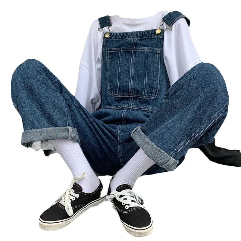Salopette Jean Homme Large – Bretelles Larges Multi-Poches Style Casual | Tailles S-XXXL