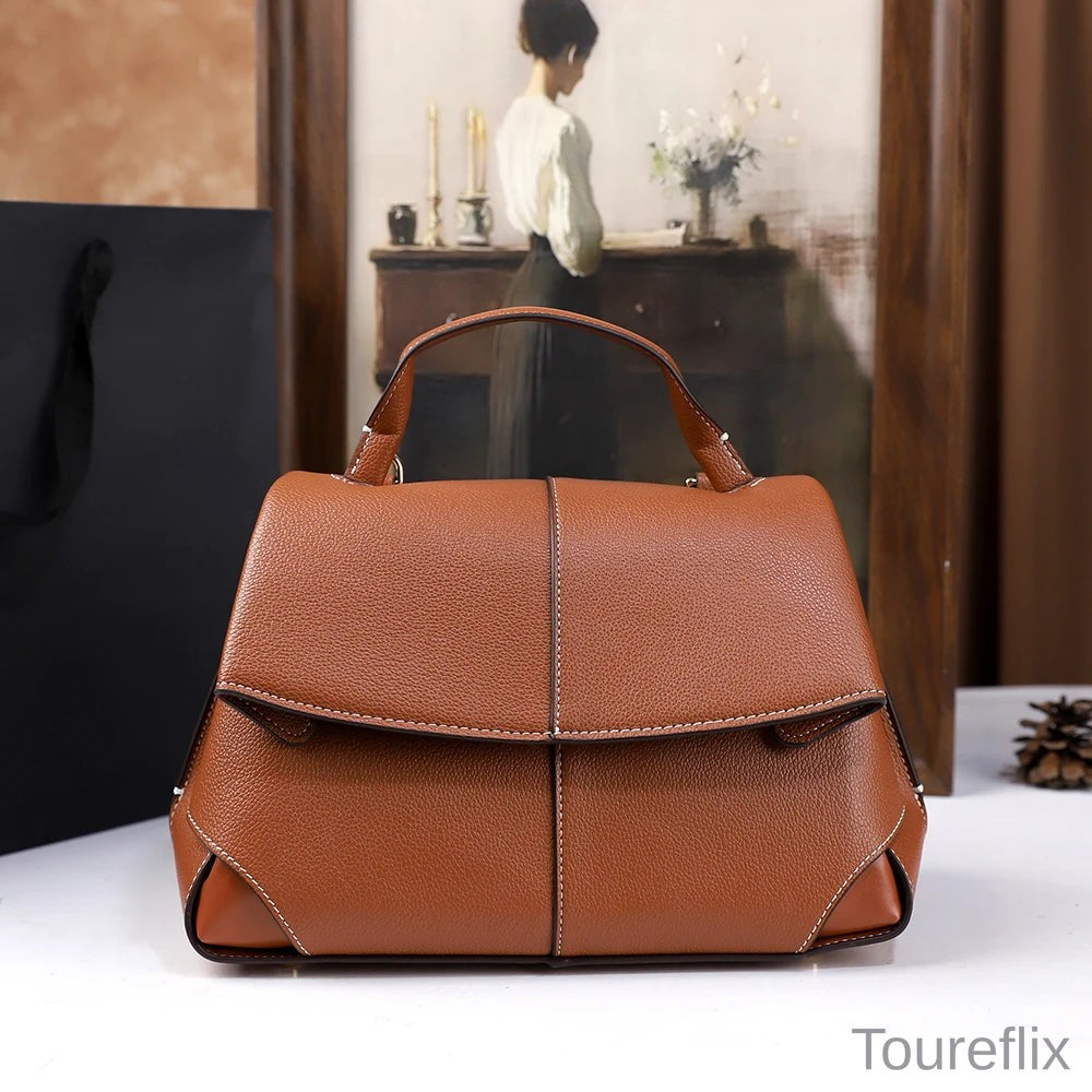 2026 New Retro Simple Handbag Versatile and Elegant Solid Color Shoulder Crossbody Bag Handbag Commuter