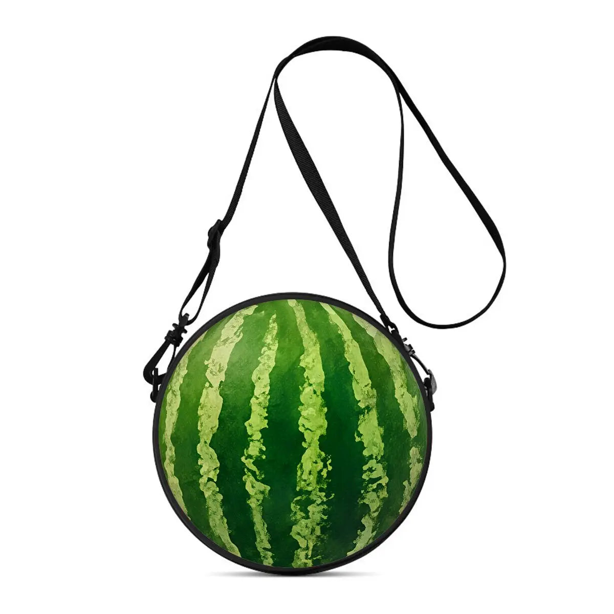 Watermelon Cherry Round Shoulder Bag Fruit Messenger Bag Daily Adjustable Strap Crossbody Bag for Woman Best Gifts 2D Flat