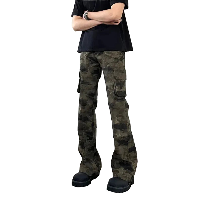 Jean Cargo Camouflage Homme Multi-Poches Style Américain Rétro Hip Hop Straight | Tailles S-3XL